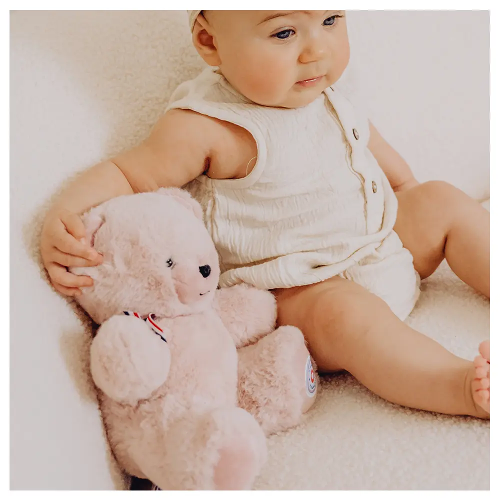 FR8038-peluche petit ours français 25 cm rose - L'ours Français-1.webp