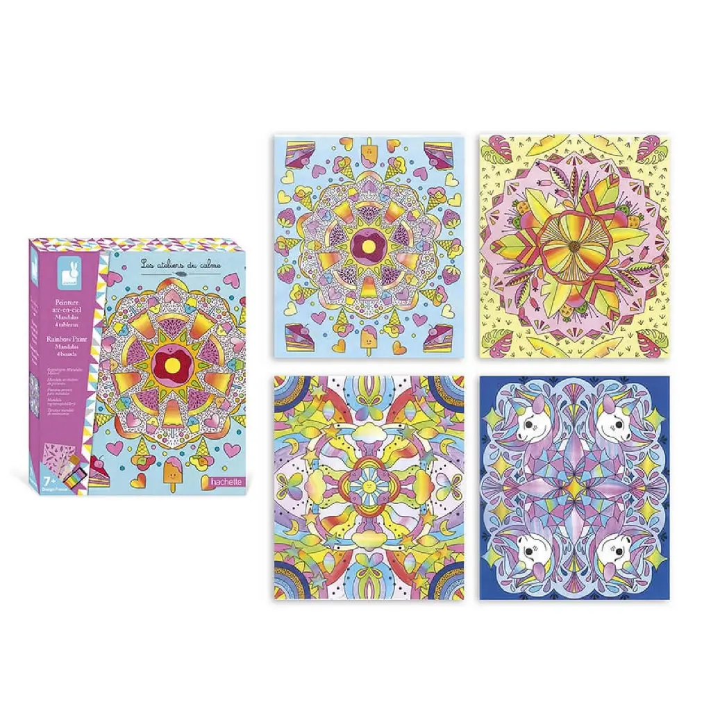 j07992-4 tableaux peintures arc en ciel mandala-janod.webp