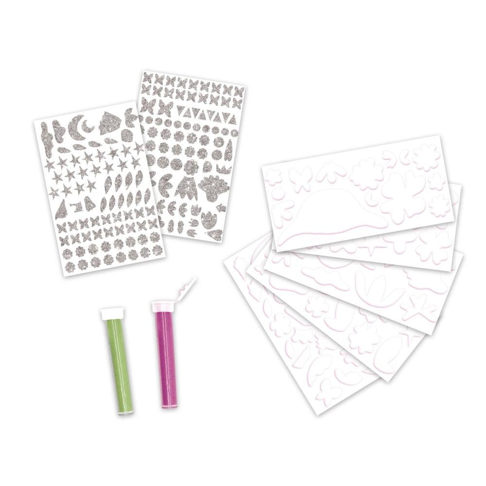 5 tableaux stickers en mousse a sabler et pailleter - Janod