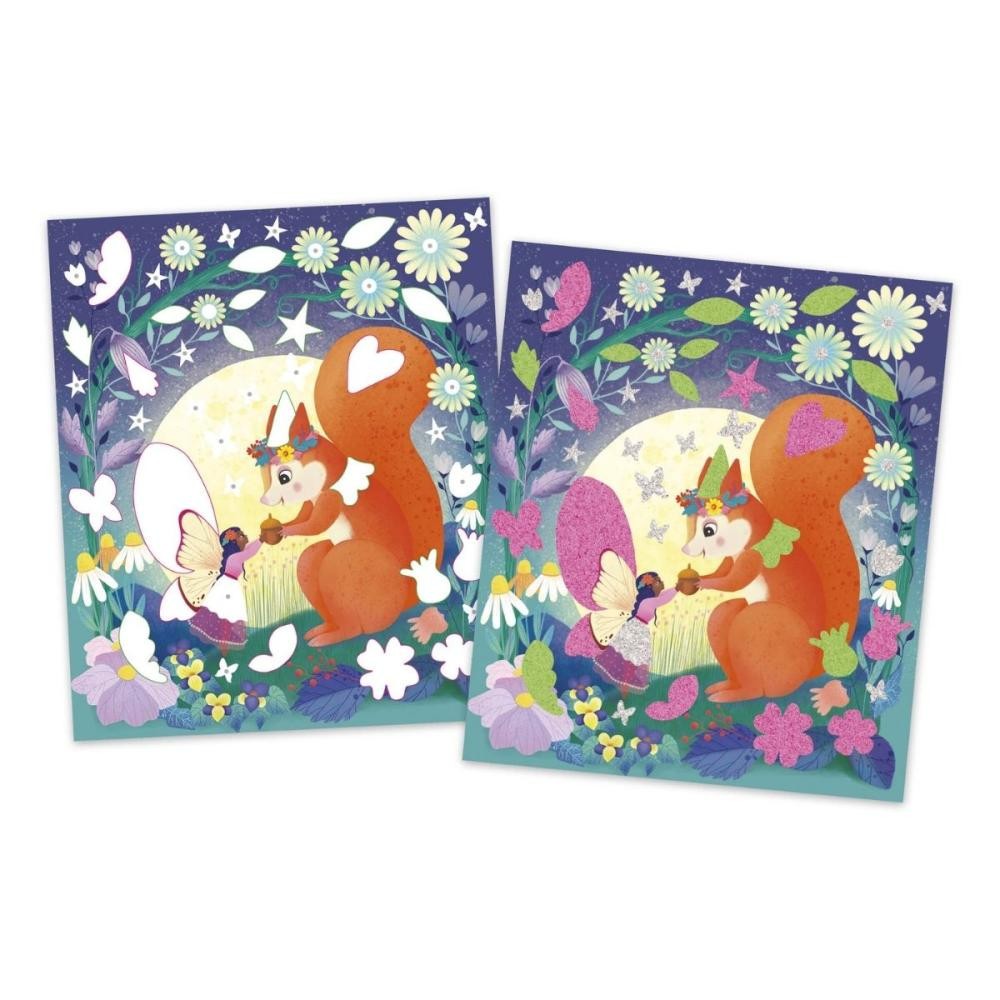 5 tableaux stickers en mousse a sabler et pailleter - Janod