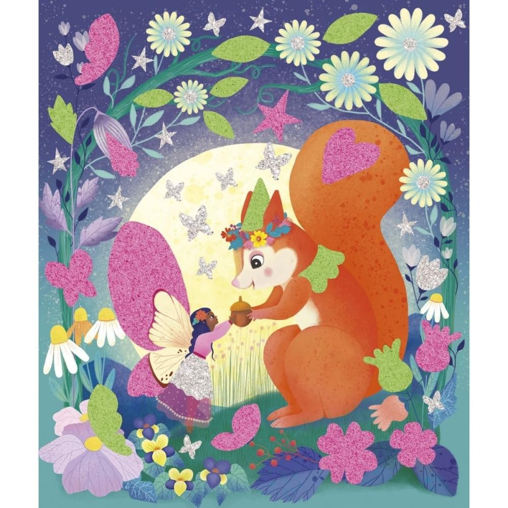 5 tableaux stickers en mousse a sabler et pailleter - Janod