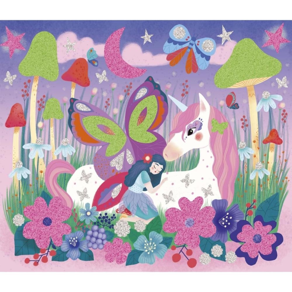 5 tableaux stickers en mousse a sabler et pailleter - Janod