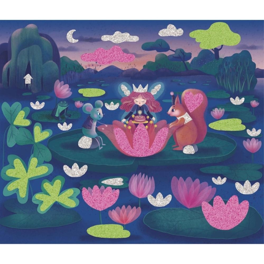 5 tableaux stickers en mousse a sabler et pailleter - Janod
