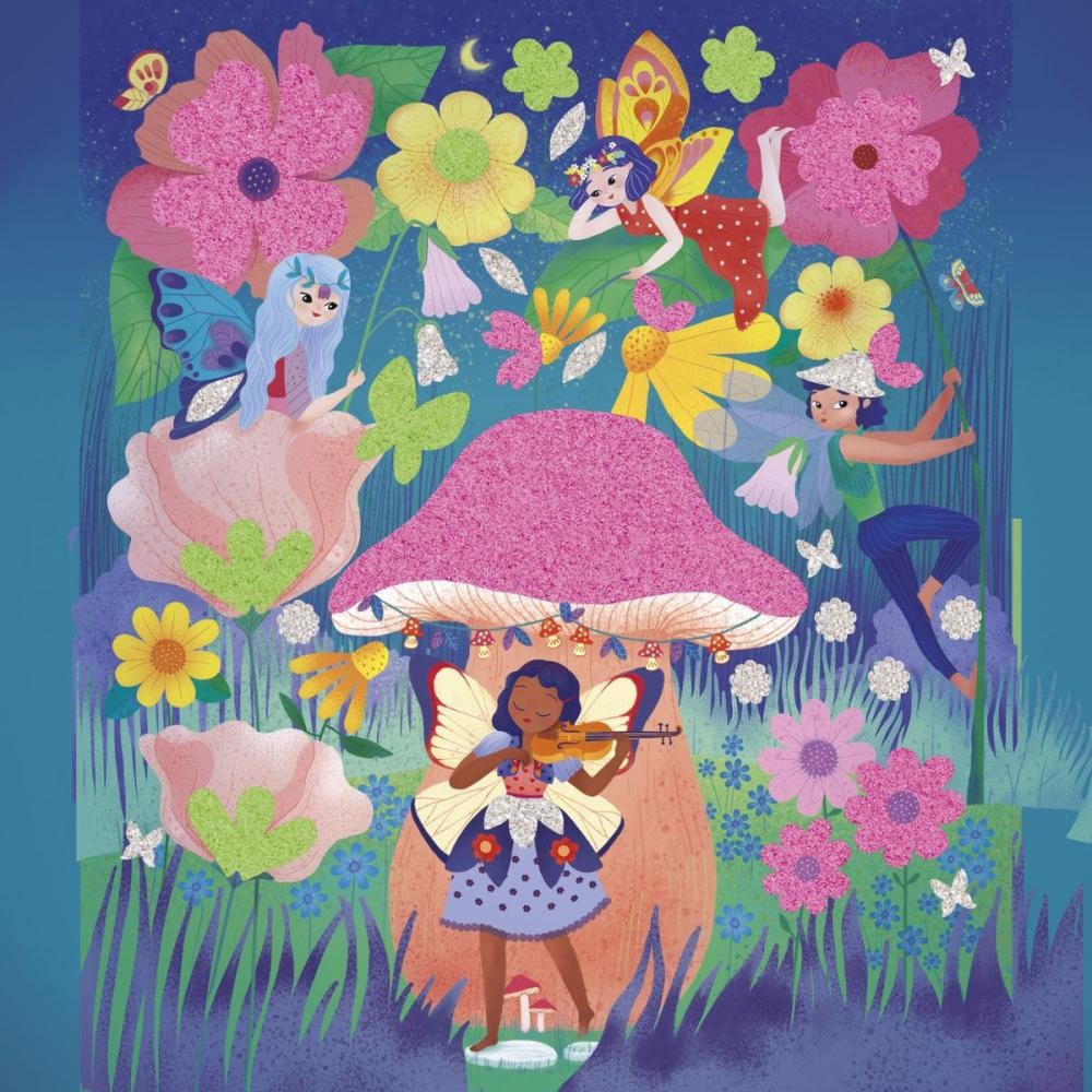 5 tableaux stickers en mousse a sabler et pailleter - Janod