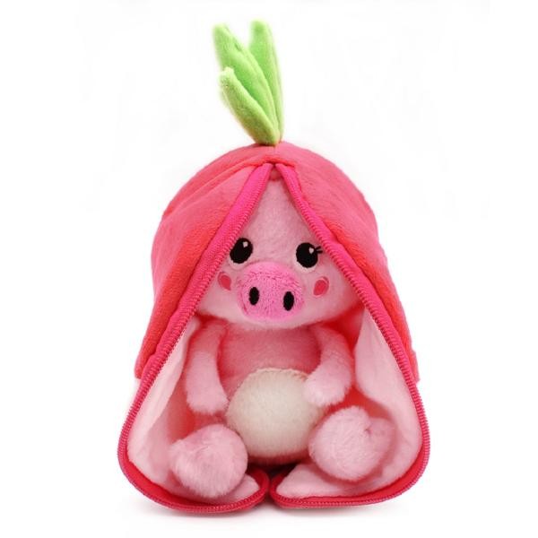 Peluche 2 en 1 Cochon Radis Flipetz - Les Déglingos