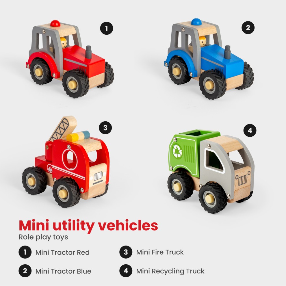 Tracteur Rouge en bois - Bigjigs