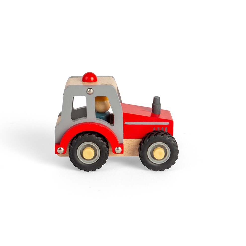 Tracteur Rouge en bois - Bigjigs
