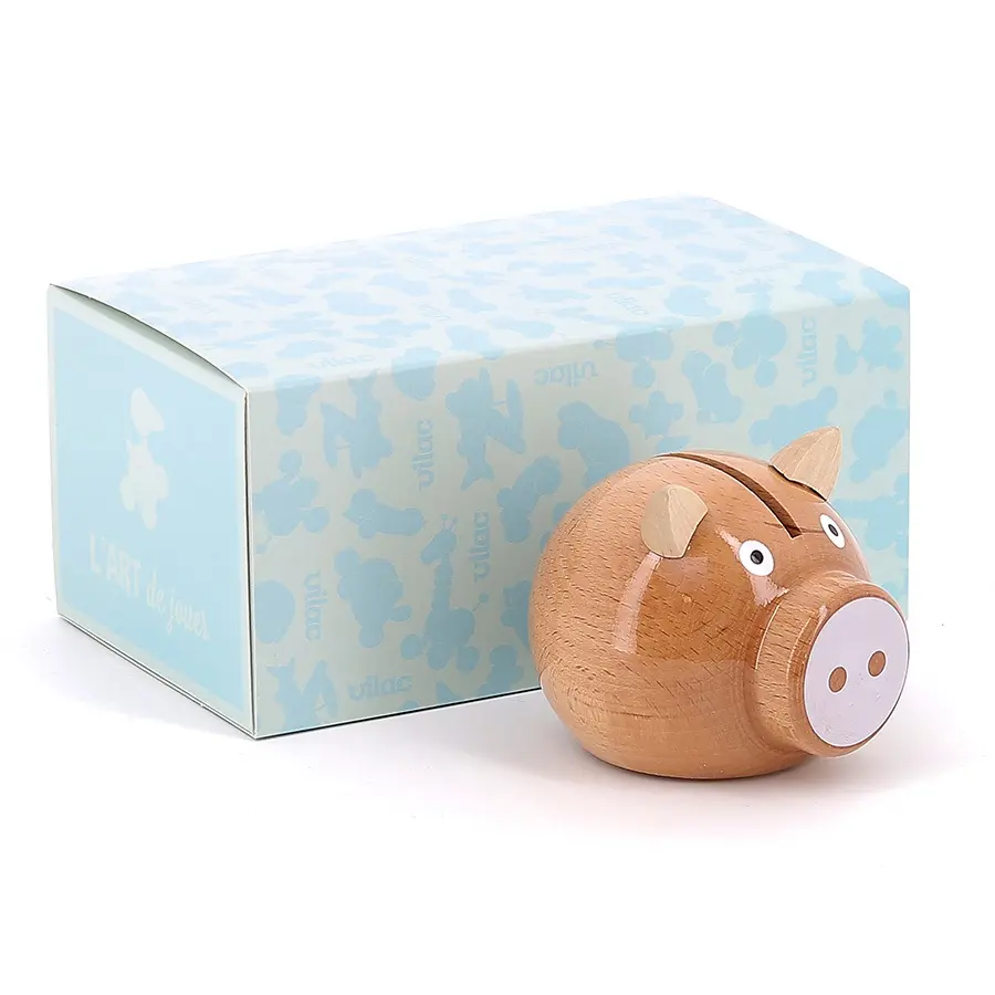 5129W-Tirelire cochon bois naturel-blanc-vilac-2.webp
