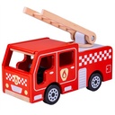 Camion de pompier en bois avec 2 pompiers - Bigjigs