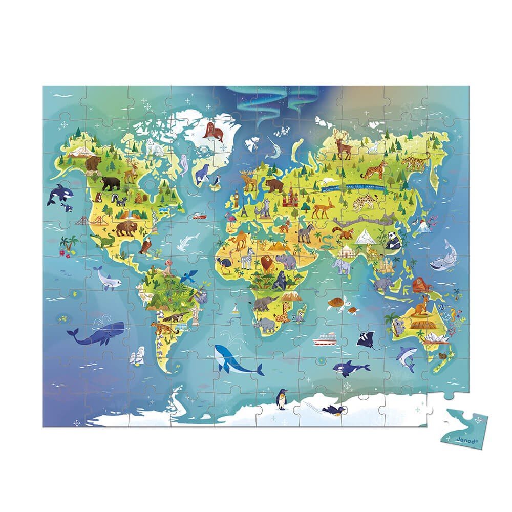 [J02607] Puzzle monde 100 pcs - Janod