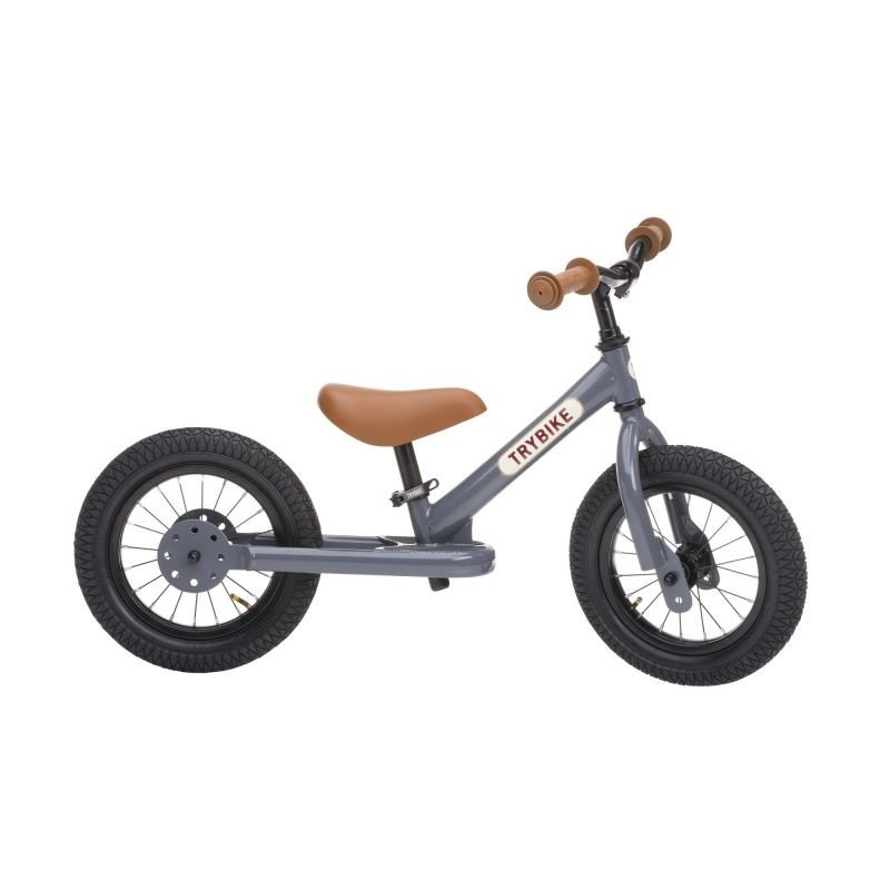 Draisienne vintage en acier 2 en 1 Grise - Trybike