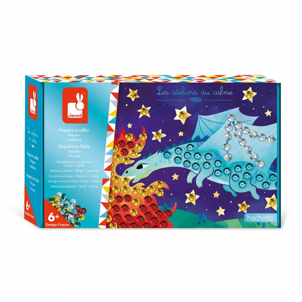 Coffret Créatif Sequins à Coller Dragons - Janod