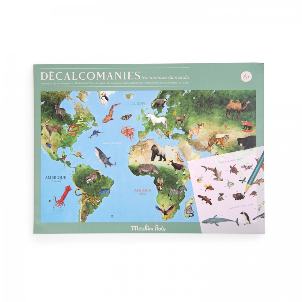 Mappemonde décalcomanie Tout autour du monde - Moulin Roty