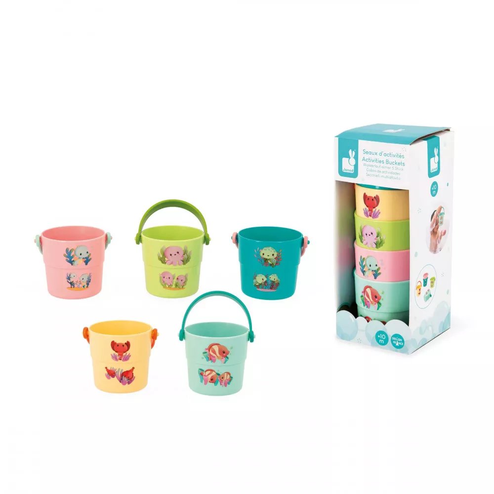 [J04722] Seaux de bain bébés animaux - Janod