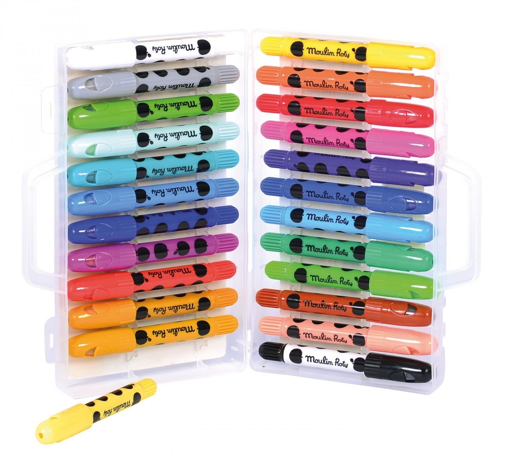 [661601] Boite de 24 crayons de cire Popipop - Moulin Roty