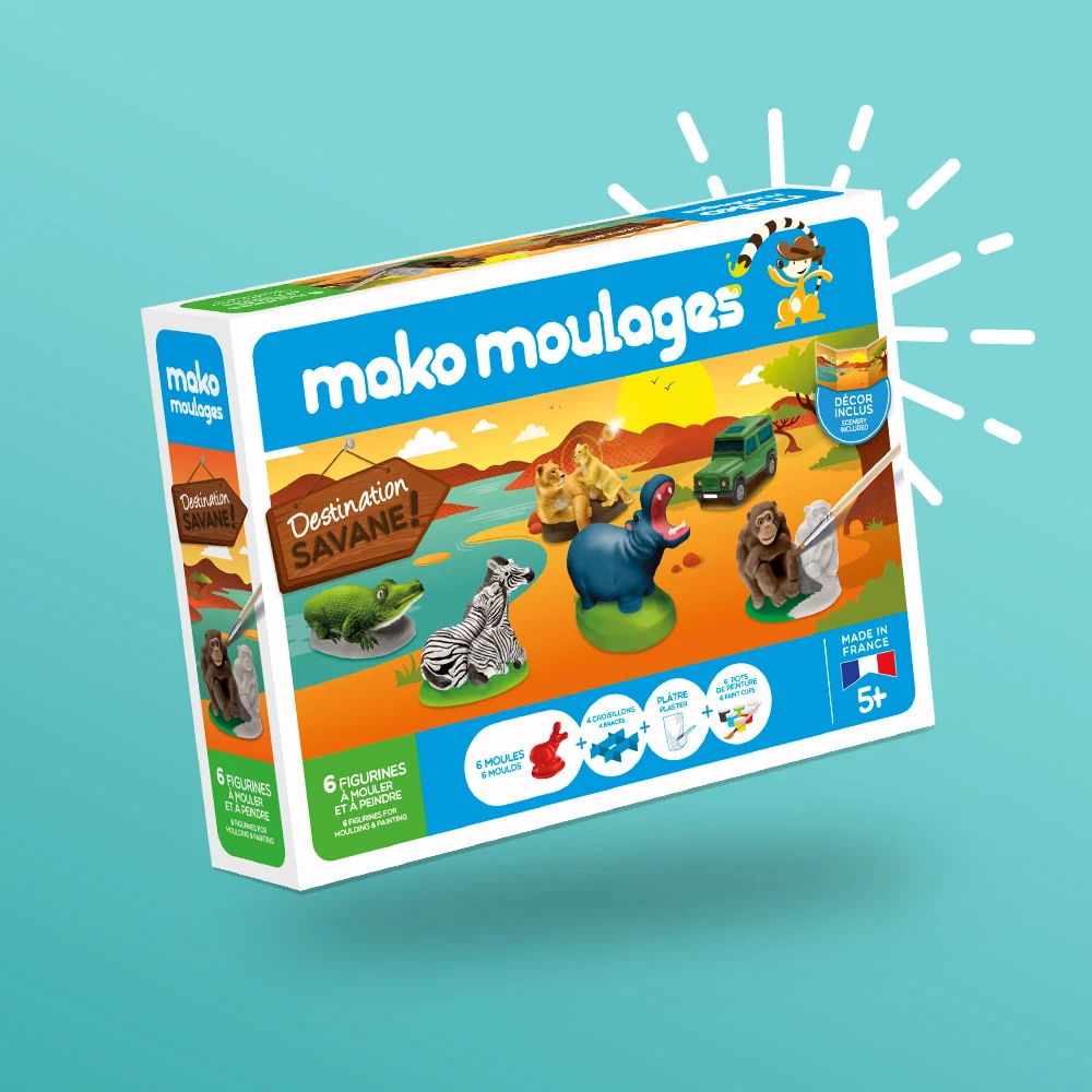 Moulages Destination savane (5 figurines) - Mako Moulage
