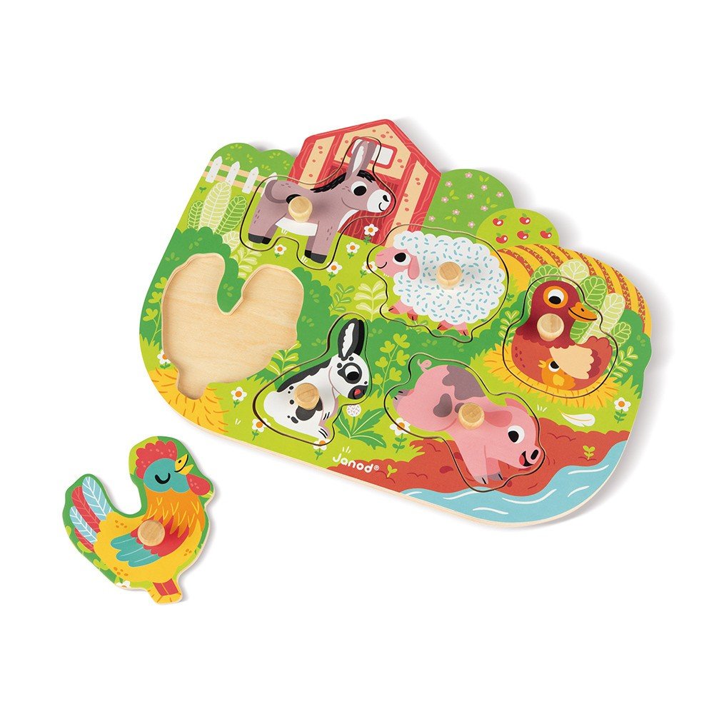 [J07096] Puzzle Happy Farm 6 pièces - Janod