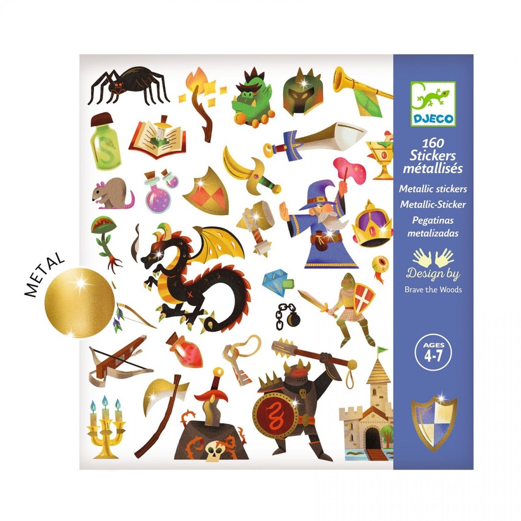 160 stickers médiéval Fantastique - Djeco
