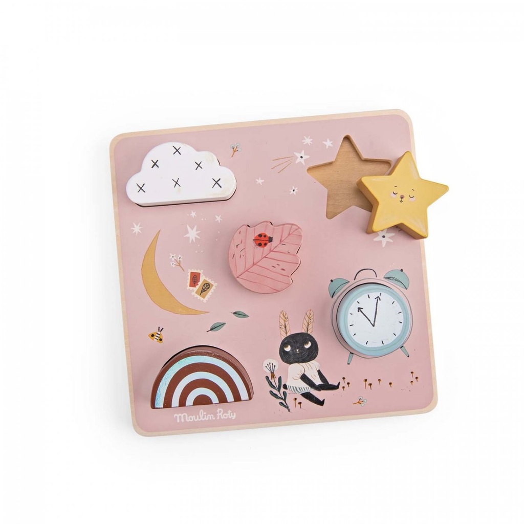 [715125] Puzzle encastrable sensoriel - Après la pluie - Moulin Roty