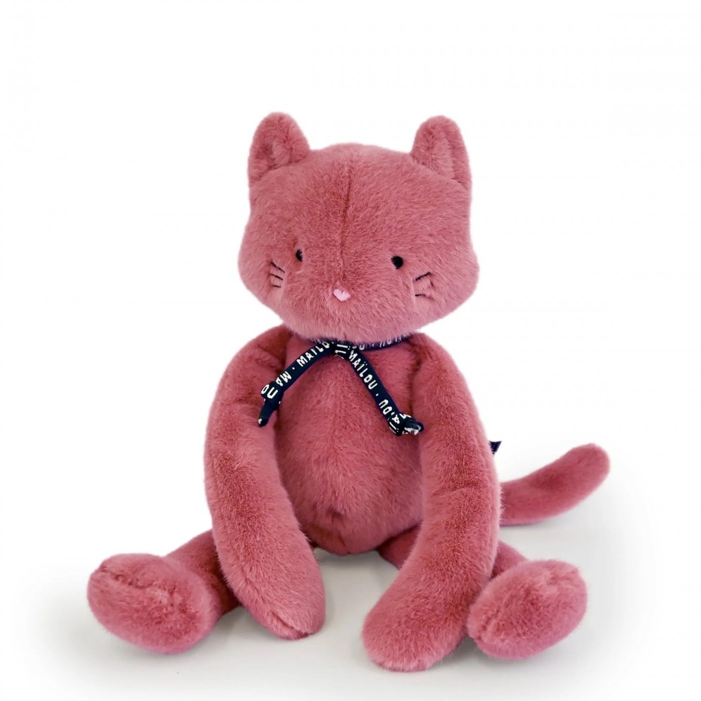 Peluche Chat rosé Méloé 37 cm - Mailou Tradition