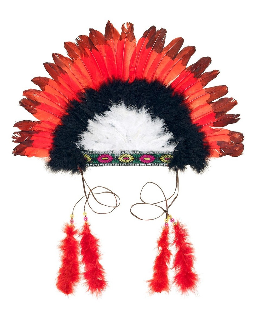Bandeau Indien, la moitié élastique, rouge/noir - Souza
