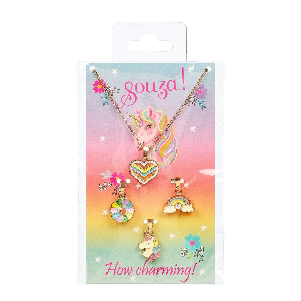 [107194] Coffret cadeau Licorne, collier + 3 breloques - Souza