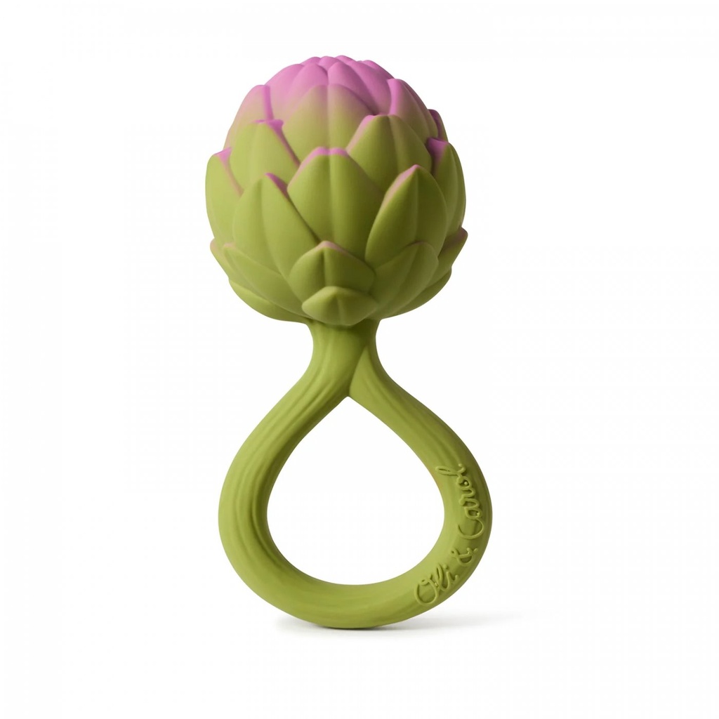 [L-RATTLE-ARTICHOKE] Hochet artichaud en caoutchouc naturel - Oli & Carol