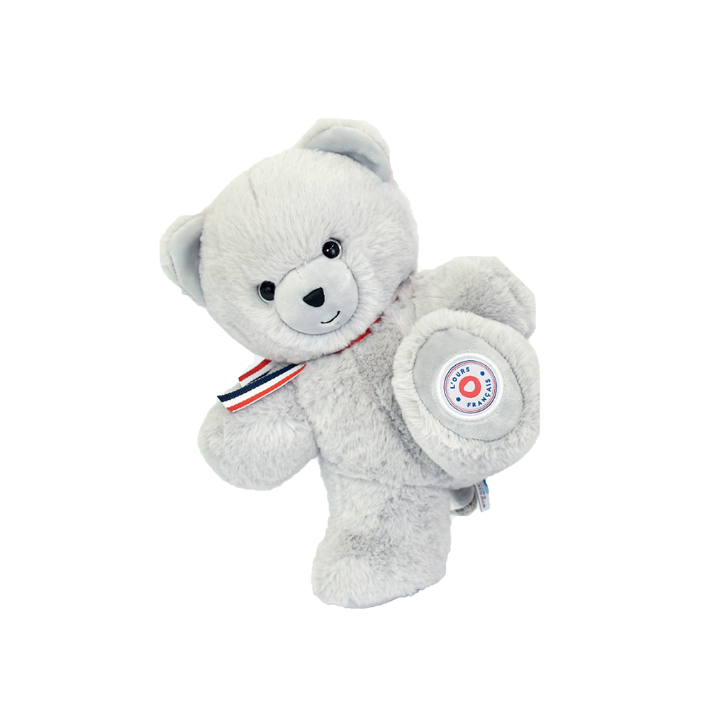 [FR8040] Ours en Peluche Articulé Français 25 cm – Gris - L'Ours Français