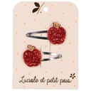 Barrettes pomme (paire) - Luciole et Petit Pois