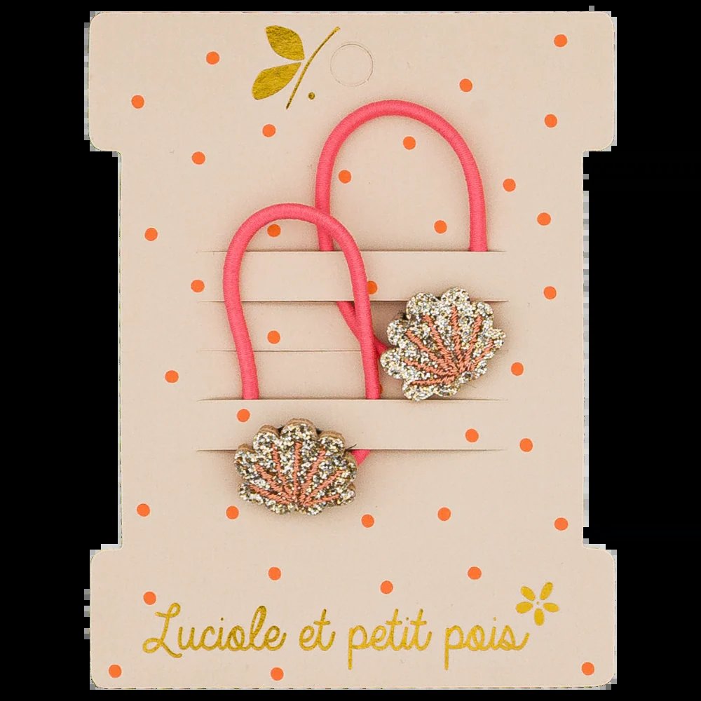 [ME_61] Elastiques mini Coquillage paire - Luciole et Petit Pois
