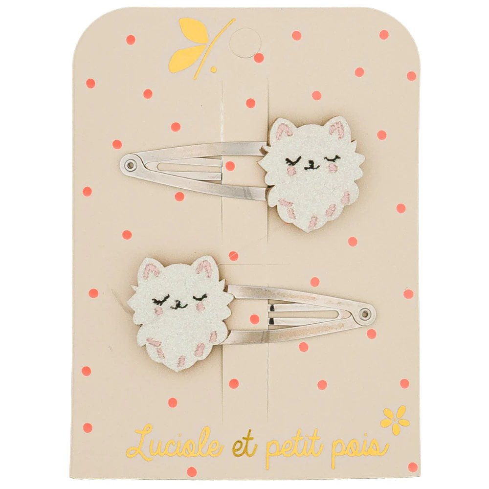 [F_146] Barrettes chats persans paire - Luciole et Petit Pois