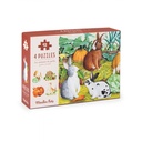 4 mini puzzles des animaux 12 pcs - Le Jardin du Moulin - Moulin Roty