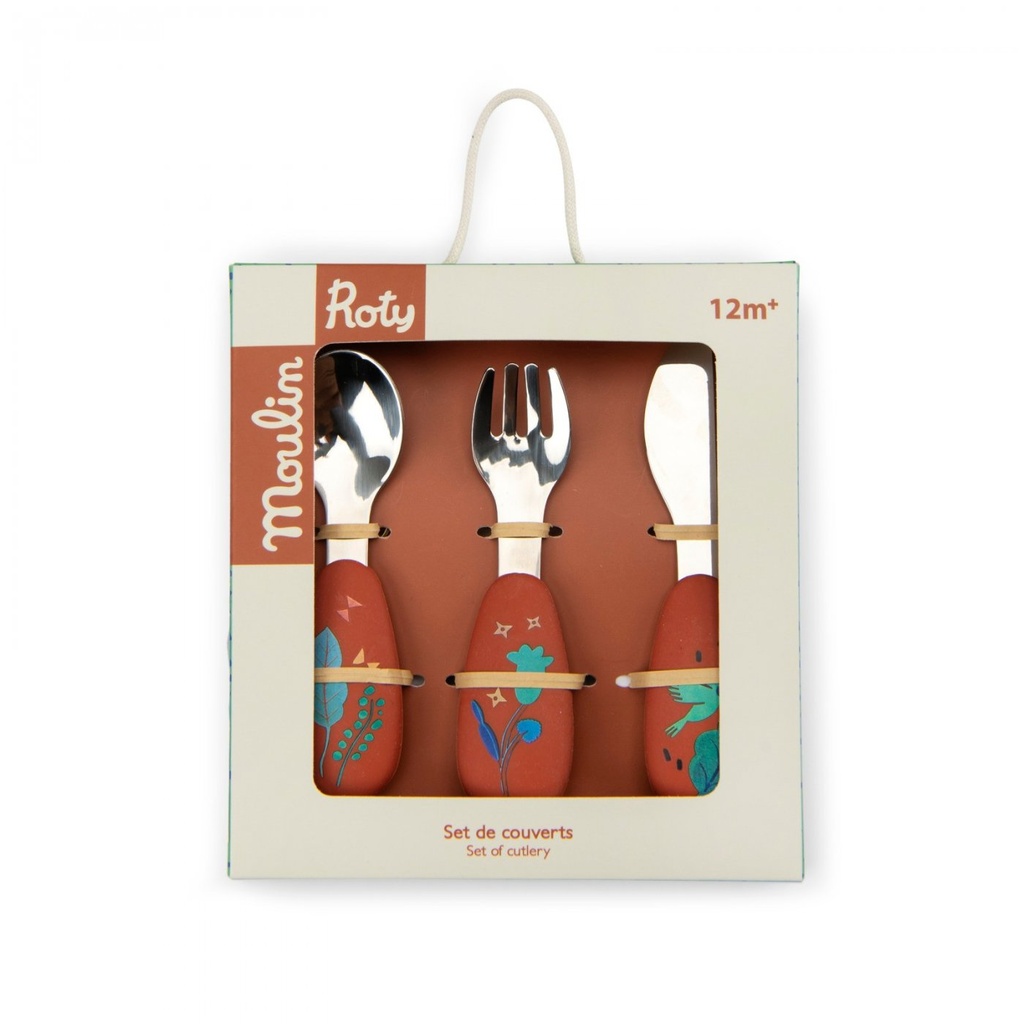 [688232] Set couverts silicone La Forêt Mawa - Moulin Roty
