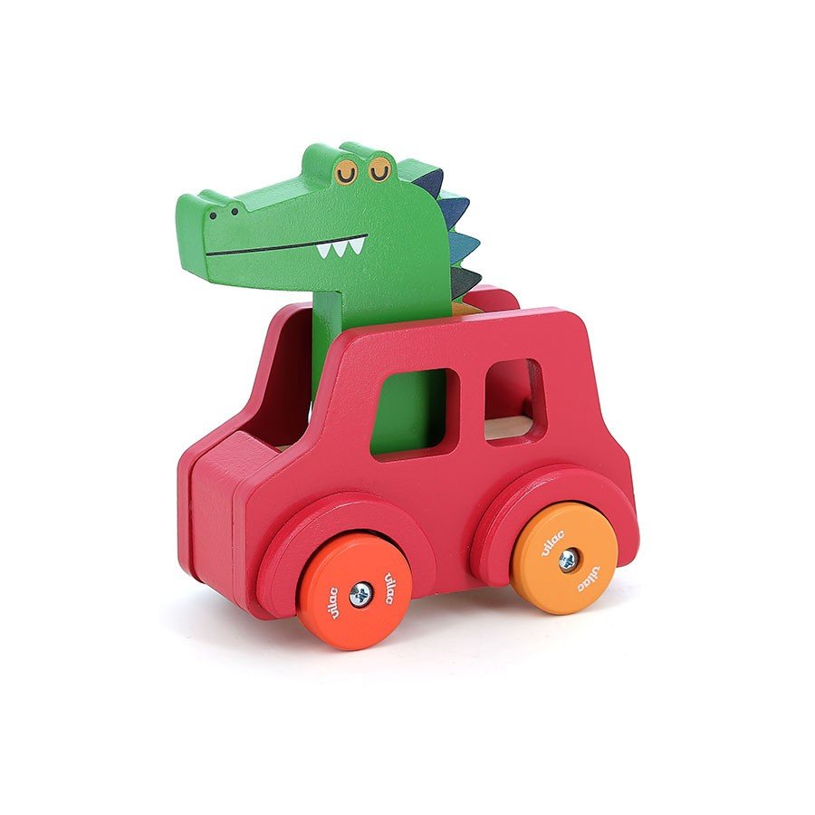 [7426G] Jeu d’éveil en bois, Voiture klaxon Le crocodile - Andy Westface - Vilac