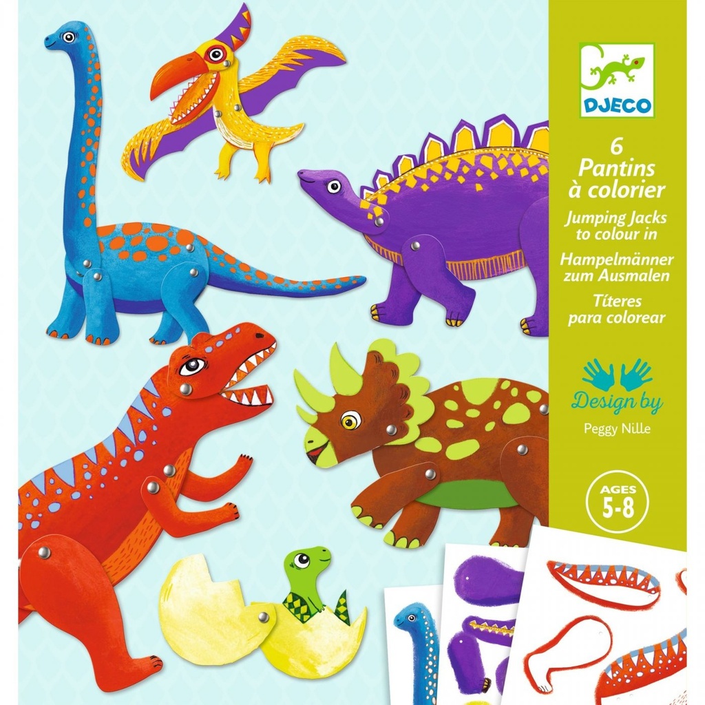 [DJ09680] Pantins à colorier Dinosaures - Djeco