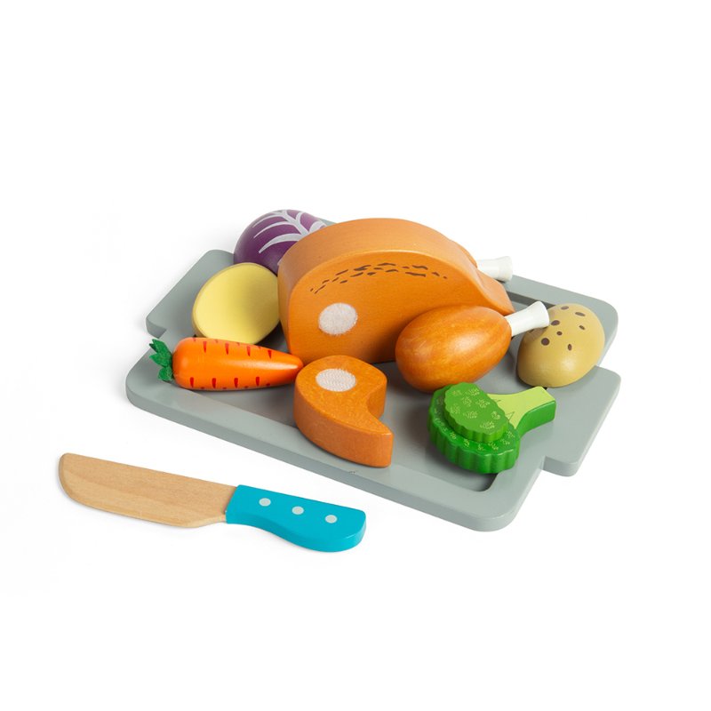 [37043] Poulet roti à découper en bois - Bigjigs