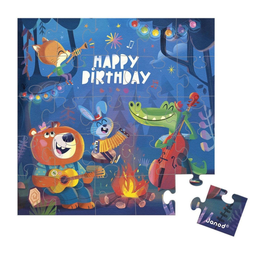 [J02396] Carte anniversaire Puzzle Foret - Janod