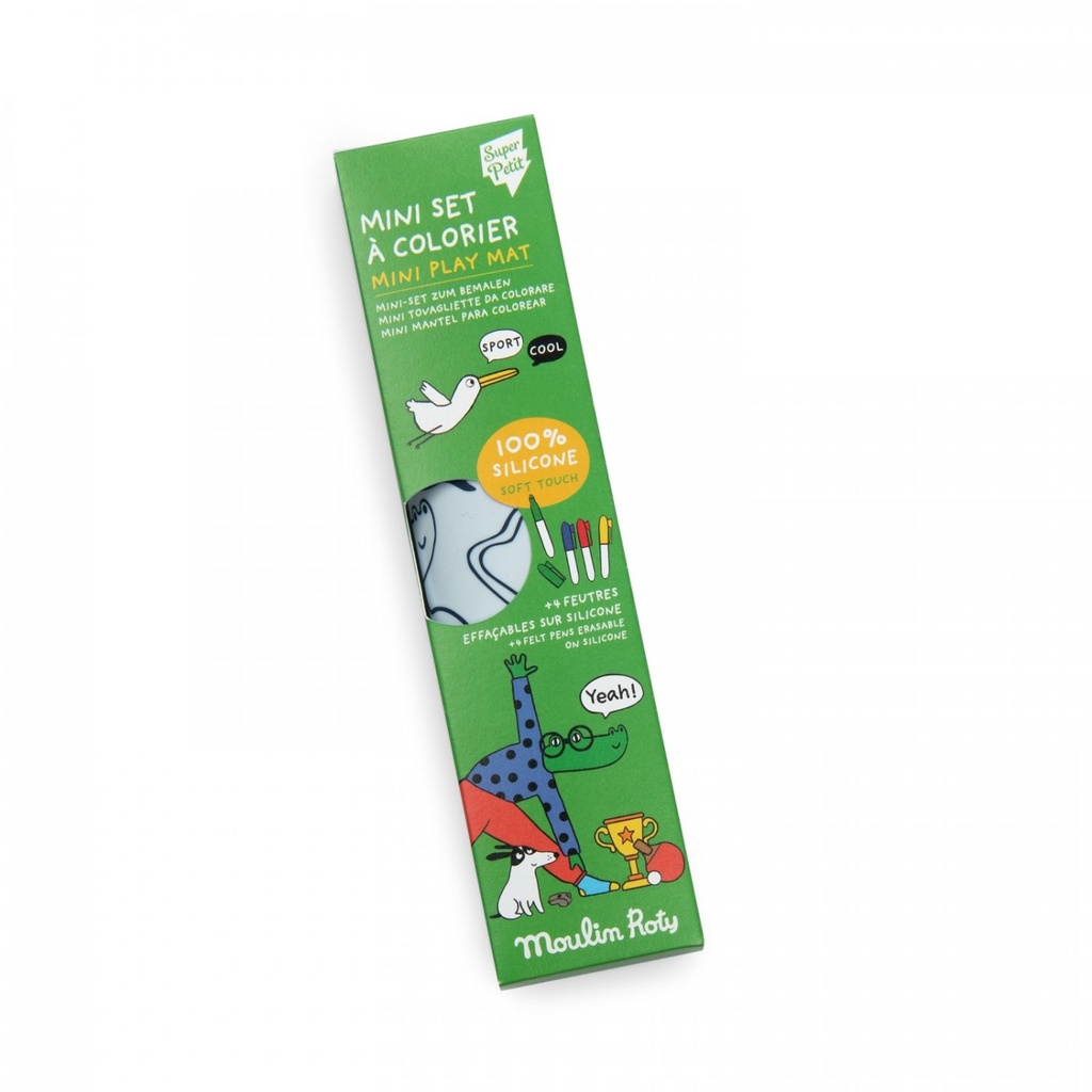 [683368] Mini set en silicone a colorier + 4 crayons Les Loufoques - Moulin Roty