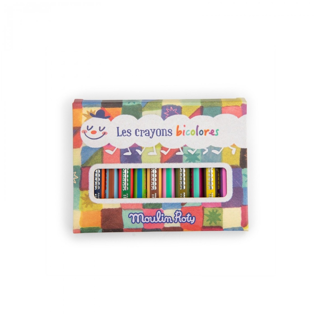 [711441] Crayons de couleurs bicolores - Les Petites Merveilles - Moulin Roty
