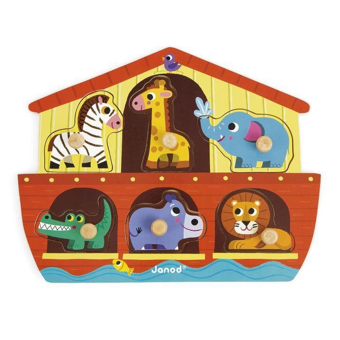 [J07062] Puzzle Boutons Arche de Noé 6 pièces - Janod