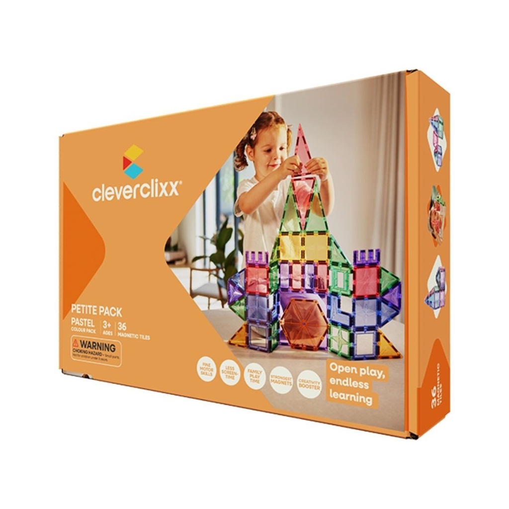 [CC-1009] Petite Pack Pastel – Jeu de construction magnétique 36 pièces - Cleverclixx