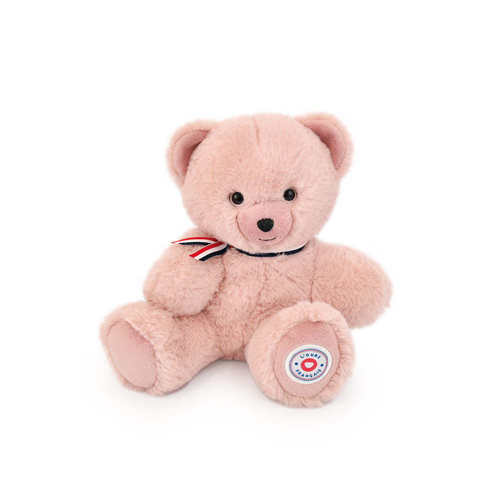 Ours en Peluche Articulé Français 25 cm – Rose - L'Ours Français