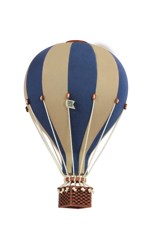 Montgolfière décorative Taille S Beige et Bleu marine - Super Balloon