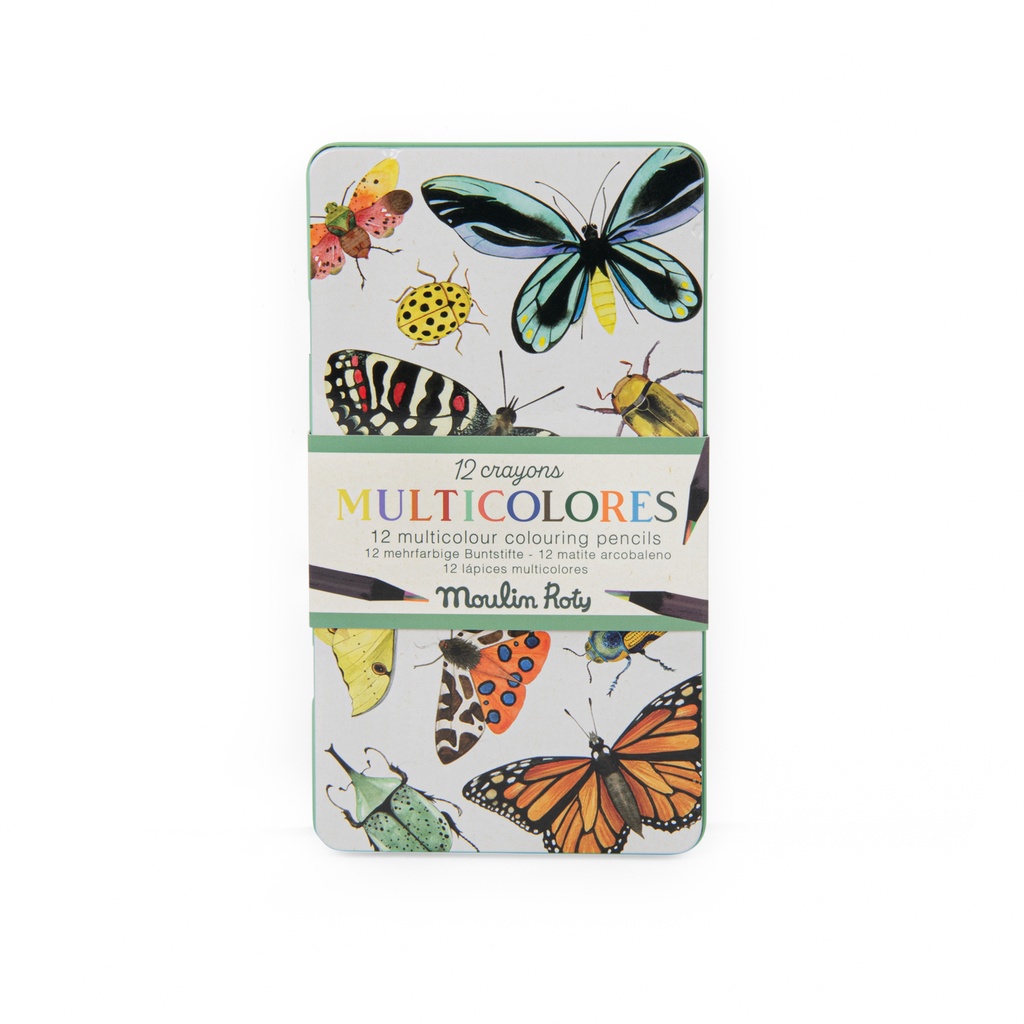 12 crayons multicolores Tout Autoyr du Monde - Moulin Roty