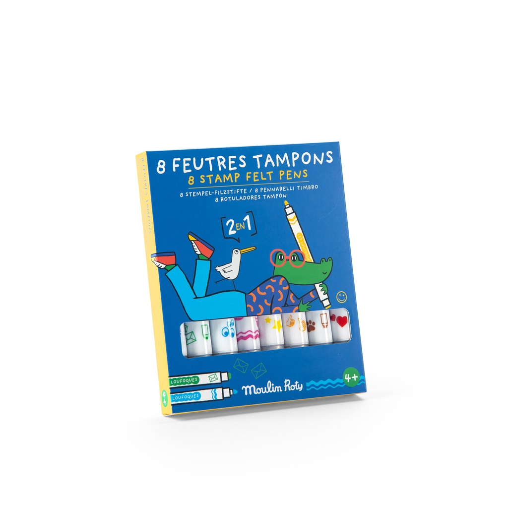 [683602] 8 feutres tampons Les Loufoques - Moulin Roty