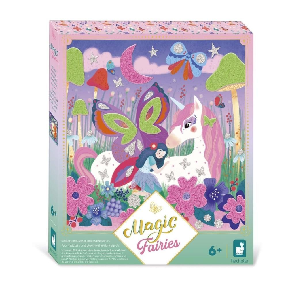 5 tableaux stickers en mousse a sabler et pailleter - Janod