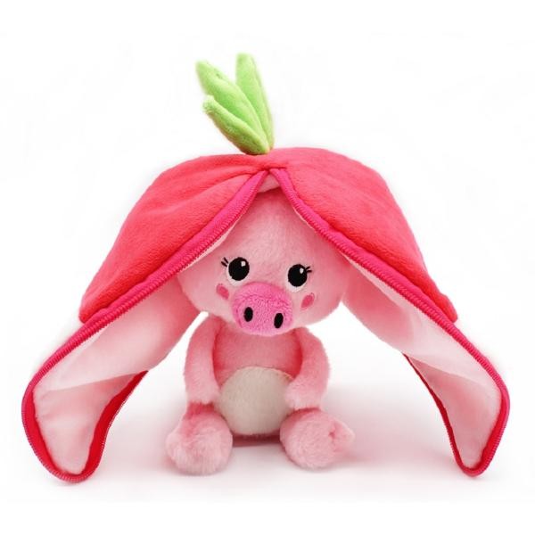 [80109] Peluche 2 en 1 Cochon Radis Flipetz - Les Déglingos