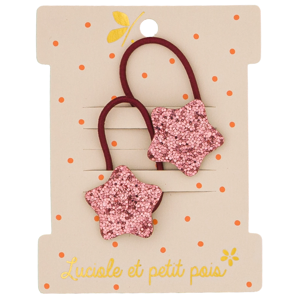 Élastiques mini - Bubble star - Framboise (paire) - Luciole et petit pois
