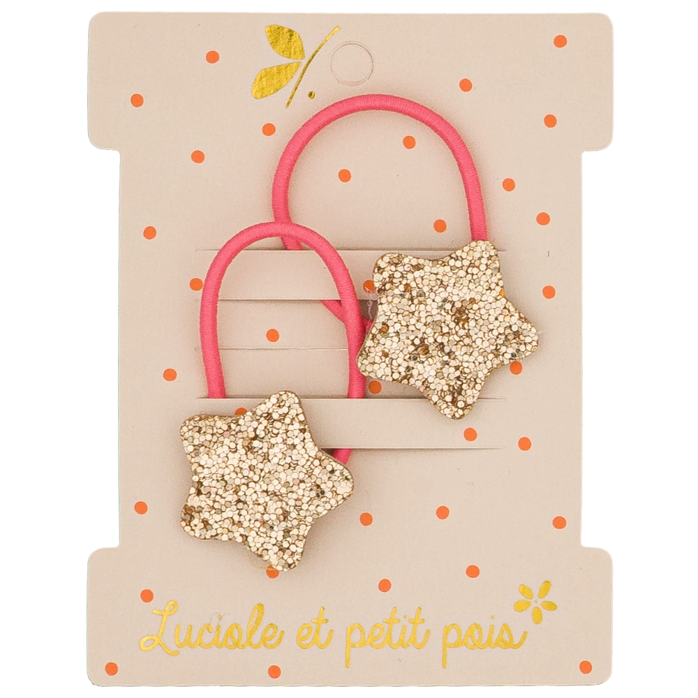 Élastiques mini - Bubble star - Or (paire) - Luciole et petit pois