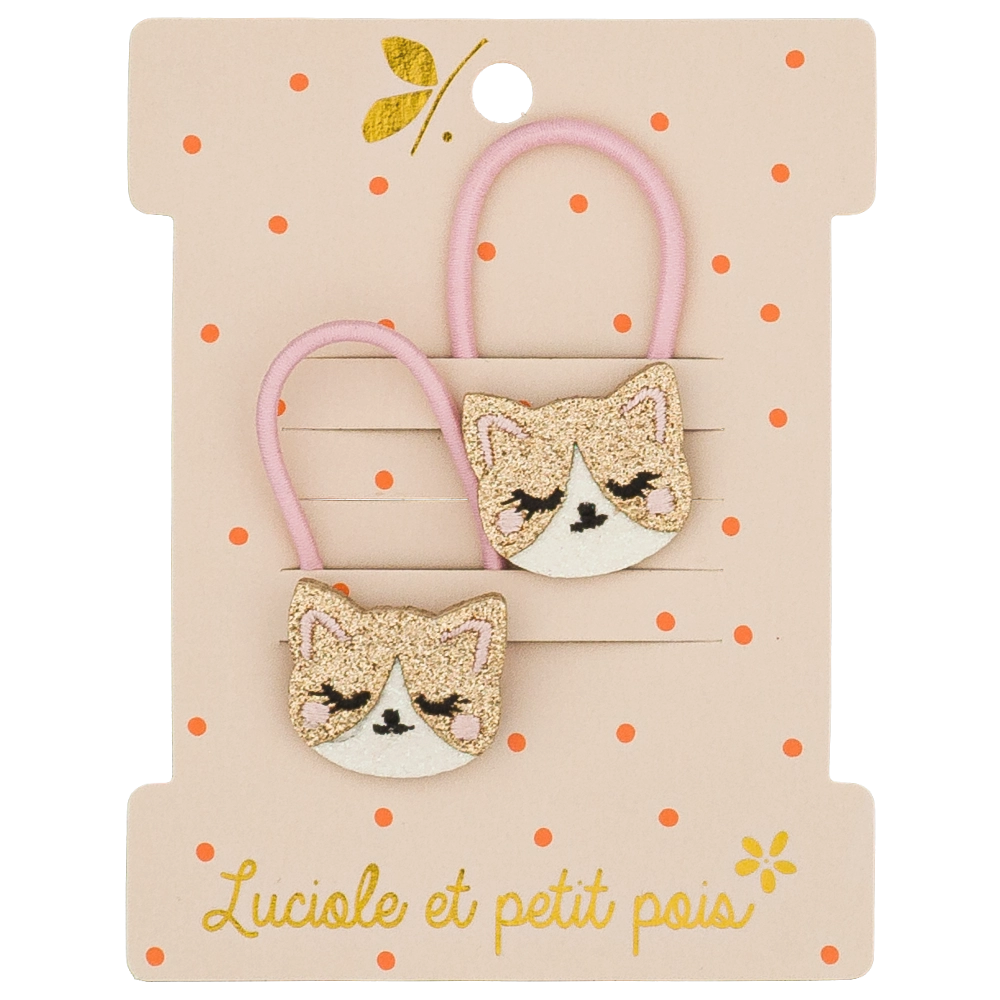 Élastiques mini - Kitty le chat (paire) - Luciole et petit pois